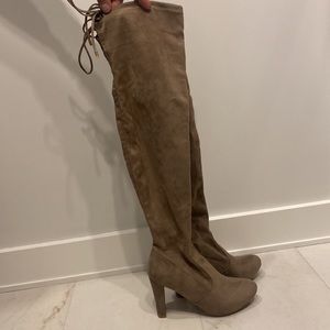 Knee-high taupe fall boots